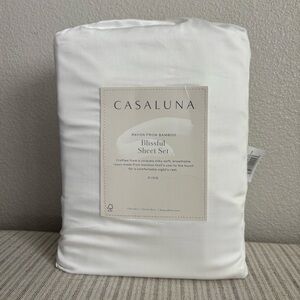 NWT King 400 Thread Count Rayon from Bamboo Sheet Set White - Casaluna